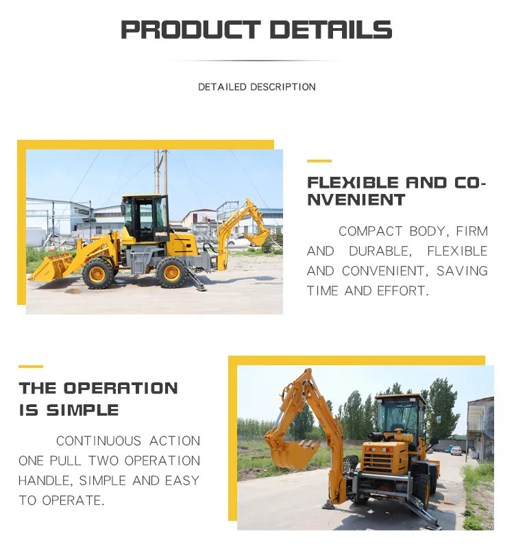 CE Certificated New Design Garden Mini Tractor Digger Backhoe