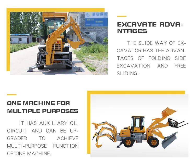 CE Certificated New Design Garden Mini Tractor Digger Backhoe
