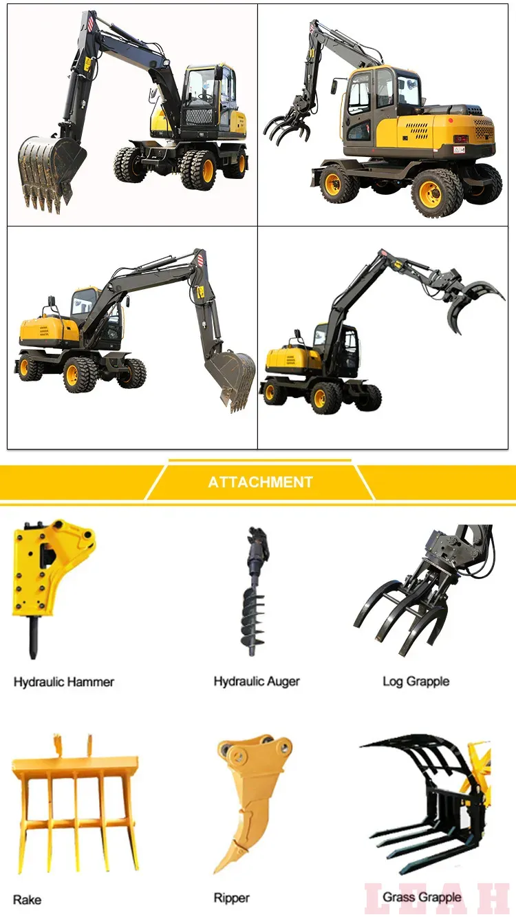 Mini Wheel Excavator 8 Ton 9 Ton for Sale Wheeled Excavator