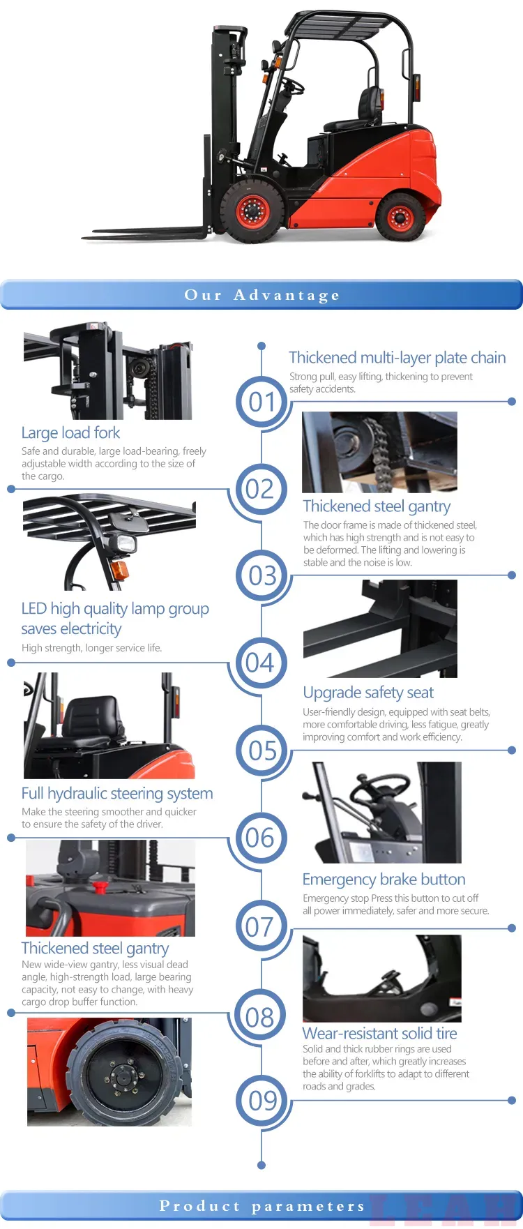 Electrical Forklift 2000kg Cheap Forklifts for Sale Electric Forklift